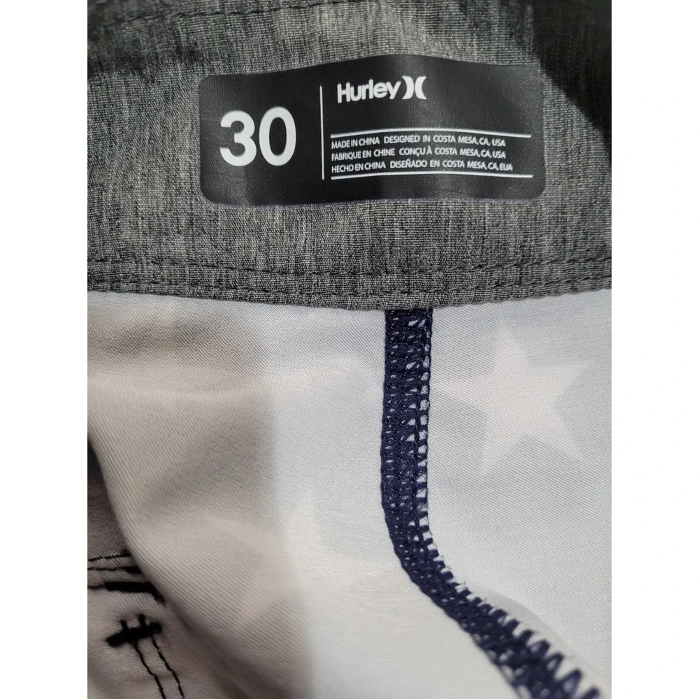 Hurley Board Shorts Mens 30 Red White Blue  American Flag Phantom‎ Surf